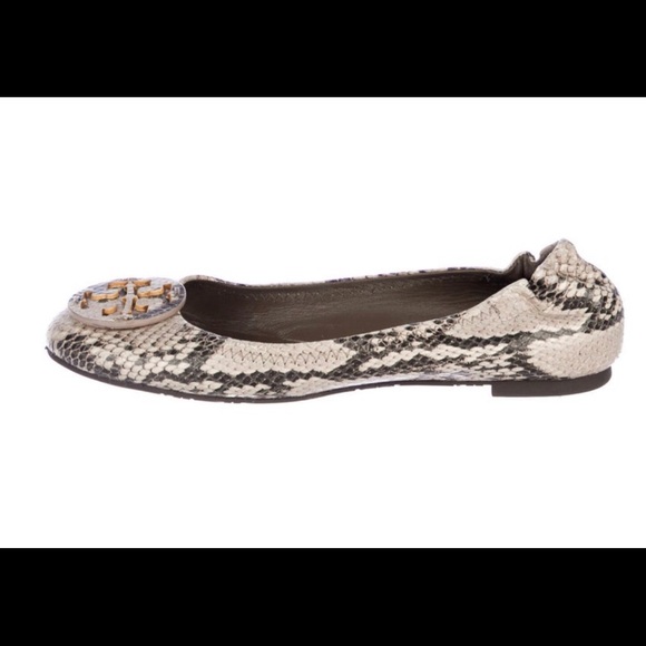 EUC Tory Burch Reva Roccia Python Flats - Picture 2 of 7